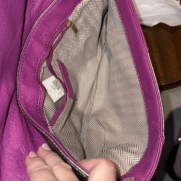 Steve Madden  Clutch Crossbody bag Vegan Leather Raspberry steel & gold metallic - Picture 11 of 14